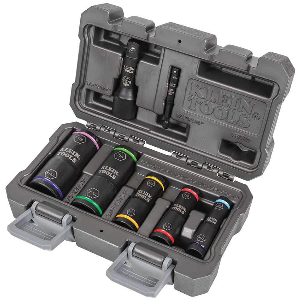 Socket Sets; Set Type: Impact ; Measurement Type: Inch ; Drive Size: 1/4 Hex; 1/2 Square Female ; Minimum Size (Inch): 3/8 ; Maximum Size (Inch): 15/16 ; Number Of Pieces: 7