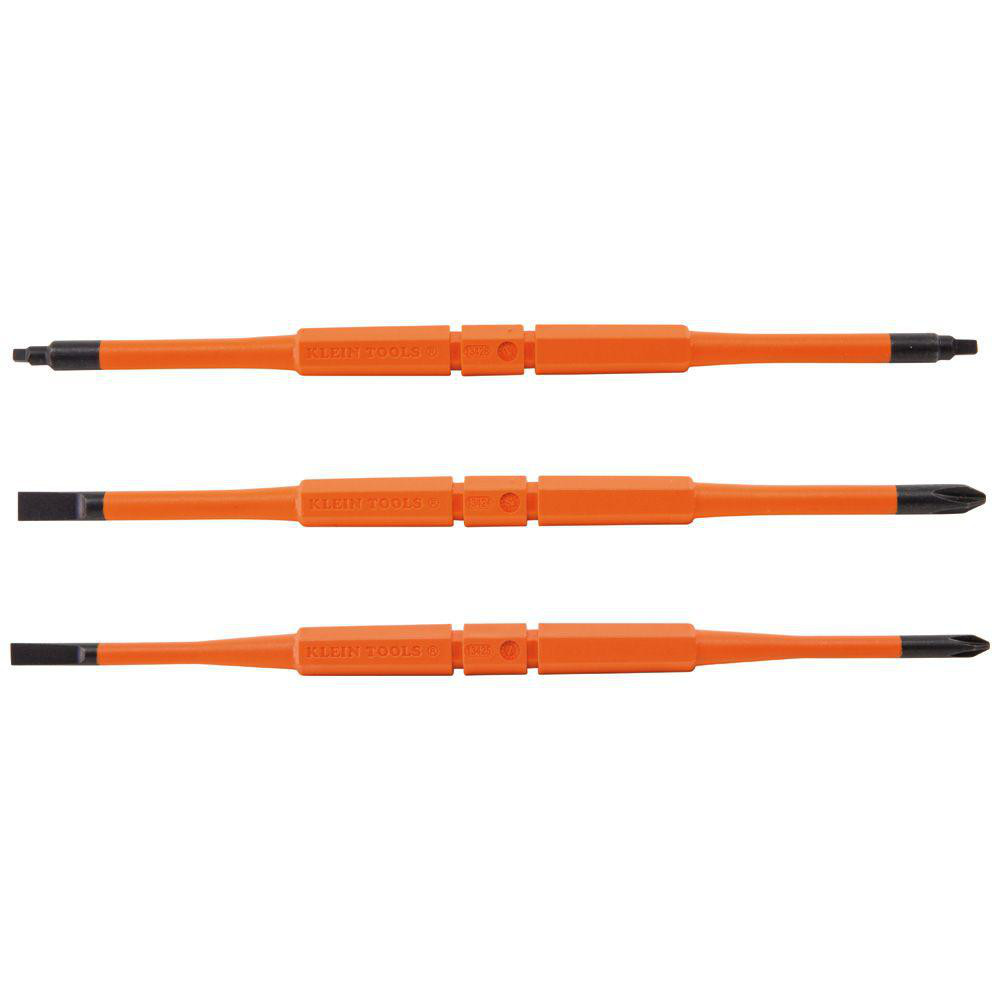 Screwdriver Insert Bit Set: Phillips, Slotted & Square - #1 & #2 Phillips, 1/4 & 3/16" Slotted