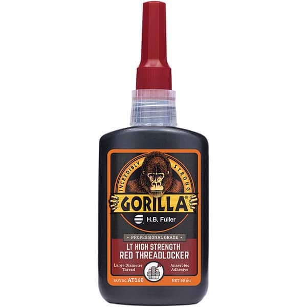 GorillaPro AT160 Threadlocker: Red, Liquid, 50 mL, Bottle 