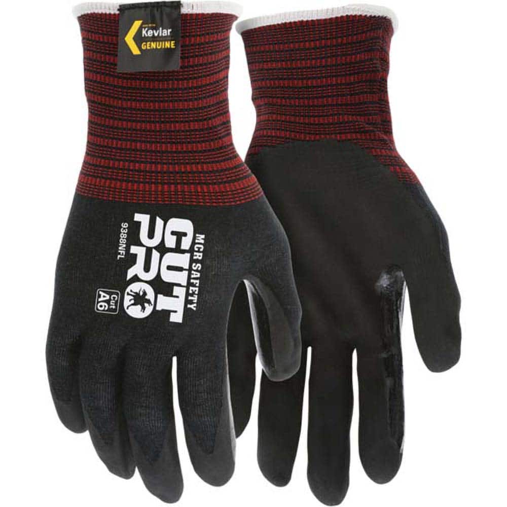 MCR SAFETY 9388NFL Cut-Resistant Gloves: Size L, ANSI Cut A6, Foam Nitrile, Kevlar 