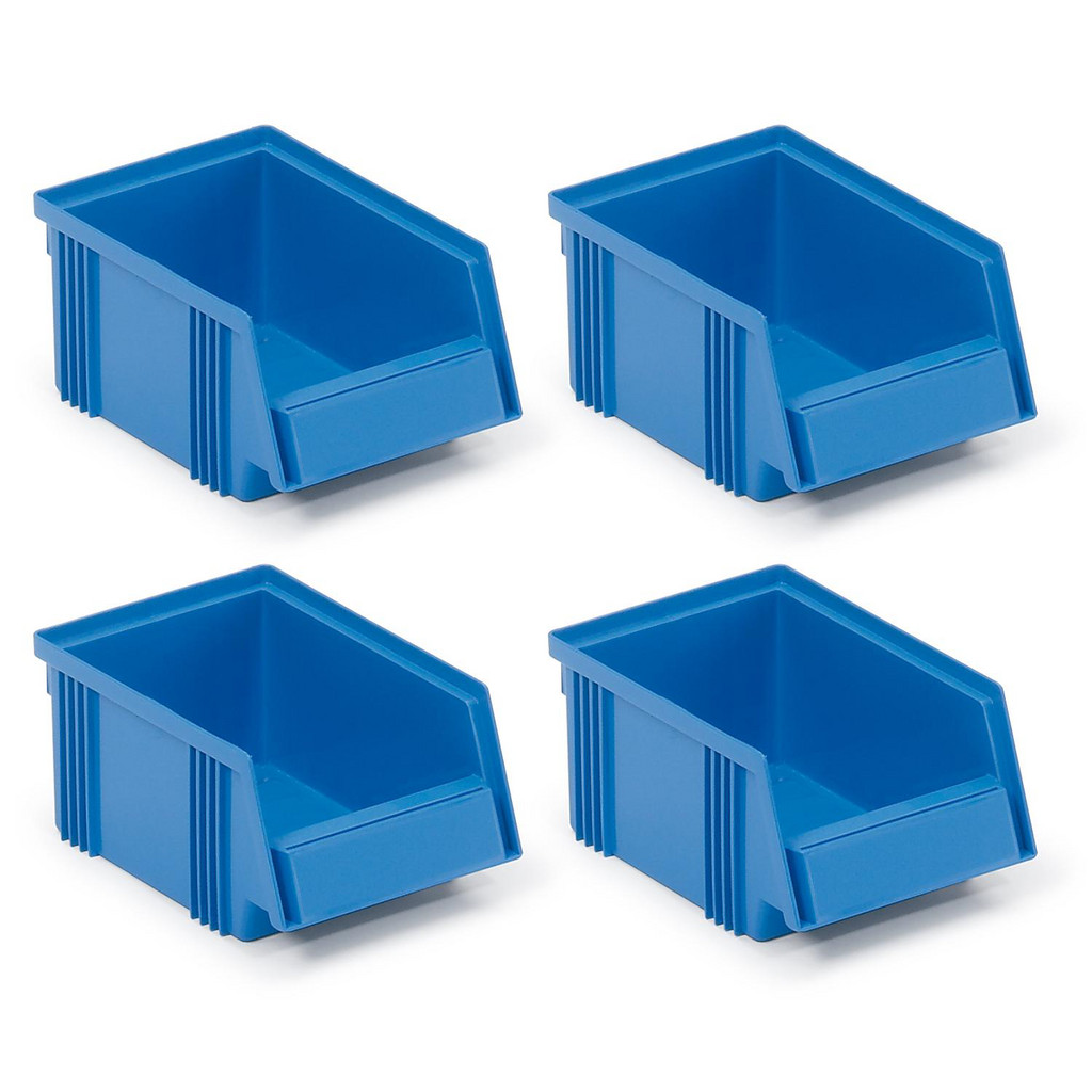 Treston Polypropylene Hang & Stack Bin: 4-1/10" OAW, 6-1/2" OAL, 3" OAH, Blue | Part #SBS4-1015-6