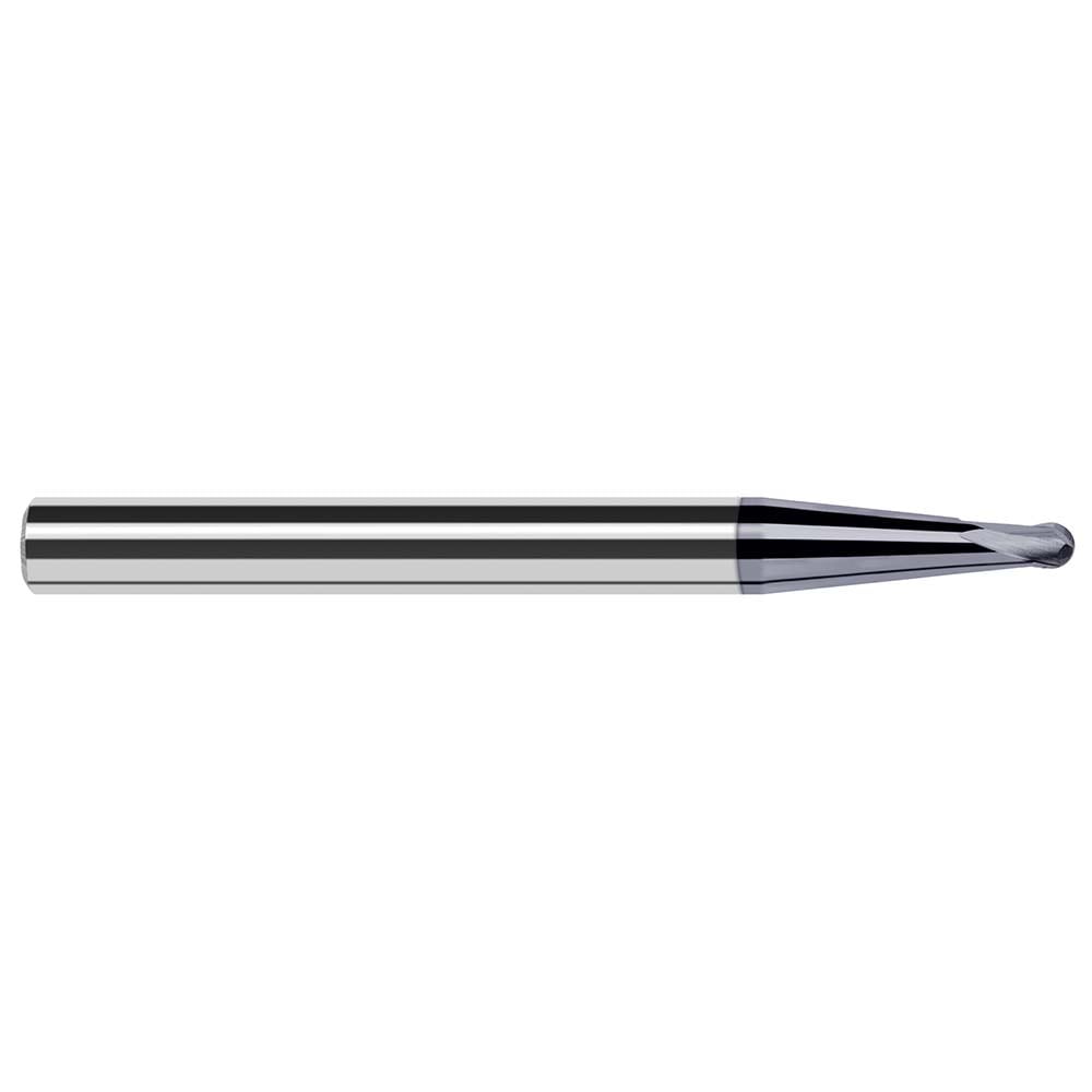 Ball End Mill: 0.0310" Dia, 0.0250" LOC, 2 Flute(s), Solid Carbide