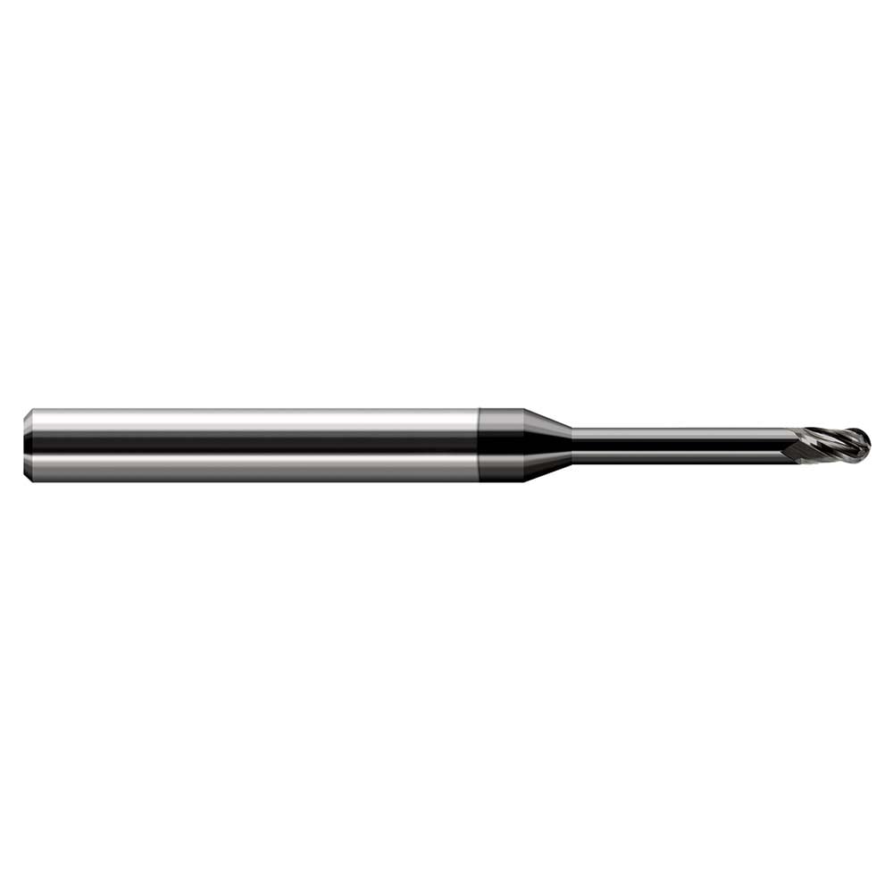 Harvey Tool 34210-C4 Ball End Mill: 0.01" Dia, 0.015" LOC, 3 Flute, Solid Carbide Image