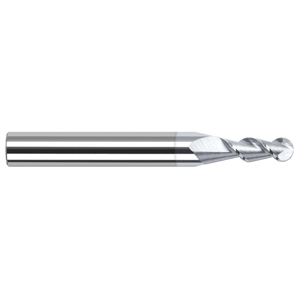 Harvey Tool 27862-C8 Ball End Mill: 0.062" Dia, 0.186" LOC, 2 Flute, Solid Carbide Image