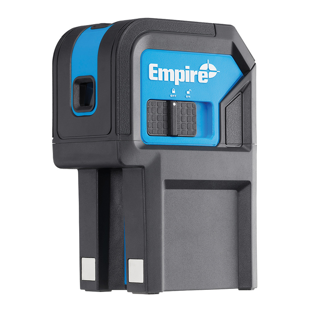 Self Leveling Laser Level: 3 Beams, Green Beam - 0.250" Accuracy, 3-3/4" Long, 2.32" Wide, Batteries Included