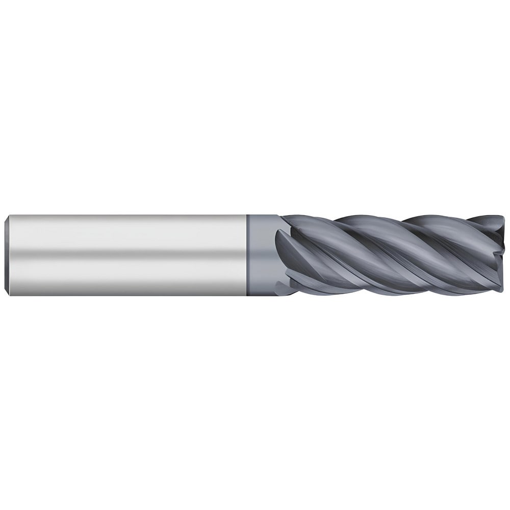 Corner Radius End Mill: 1/8" Dia, 1/2" LOC, 0.5 mm Radius, 5 Flutes, Solid Carbide