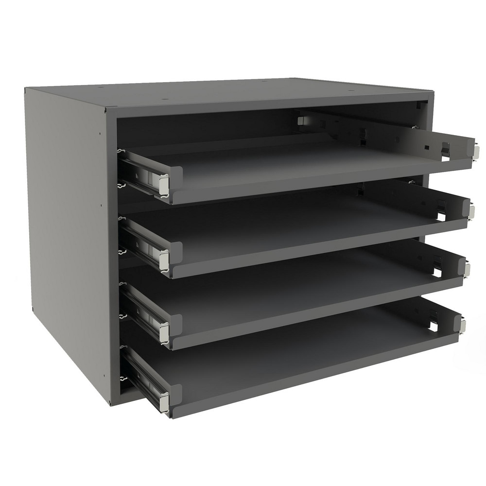 Durham 307B-95 Small bearing slide rack, 4 compartments, gray Image