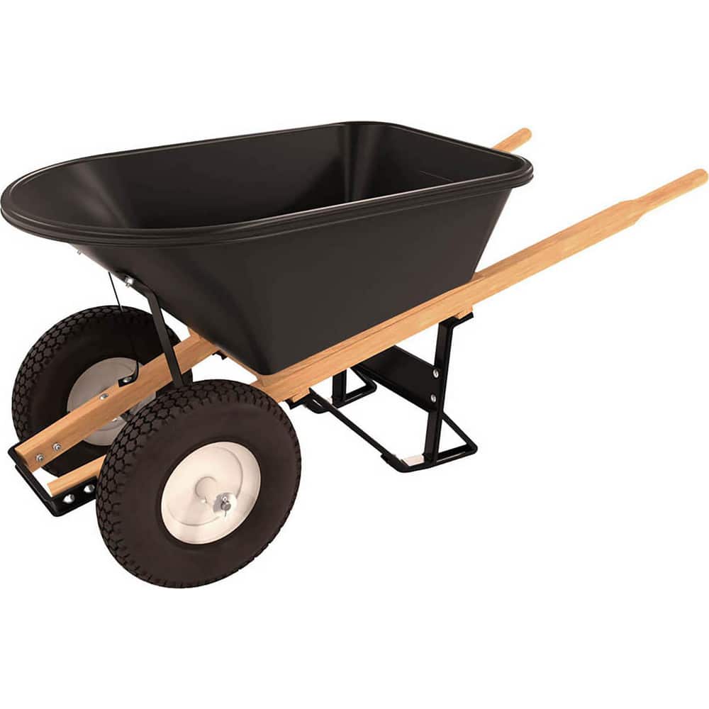 Wheelbarrows; Volume Capacity: 5.8 ; Load Capacity: 250 ; Wheel Type: Flat-Free Wheel ; Wheel Material: Rubber ; Tray Material: Polyethylene ; Handle Material: Wood