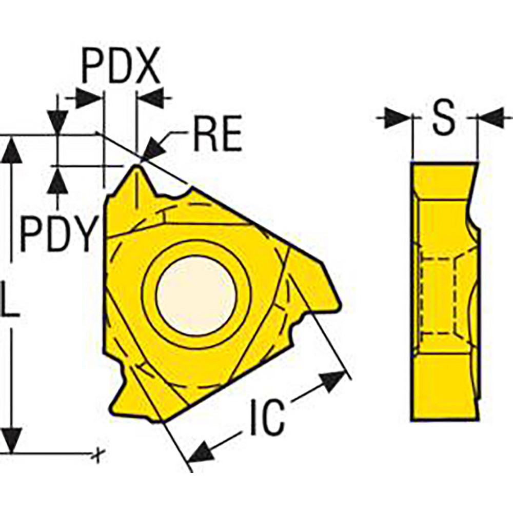 Seco Laydown Threading Insert 16ER20UN TTP2050, Carbide MSC