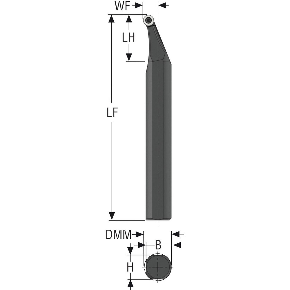 Seco Indexable Boring Bar A20MSRXCR08, 32 mm Min Bore Dia, 19.98 mm