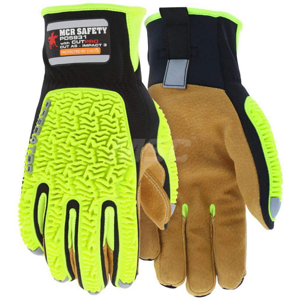 MCR SAFETY PD5931L Cut, Puncture & Abrasive-Resistant Gloves: Size L, ANSI Cut A5, ANSI Puncture 4, Leather 