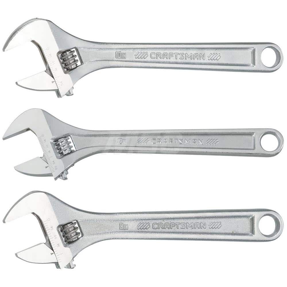 Adjustable Wrench: 10" OAL, 1.375" Jaw Capacity
