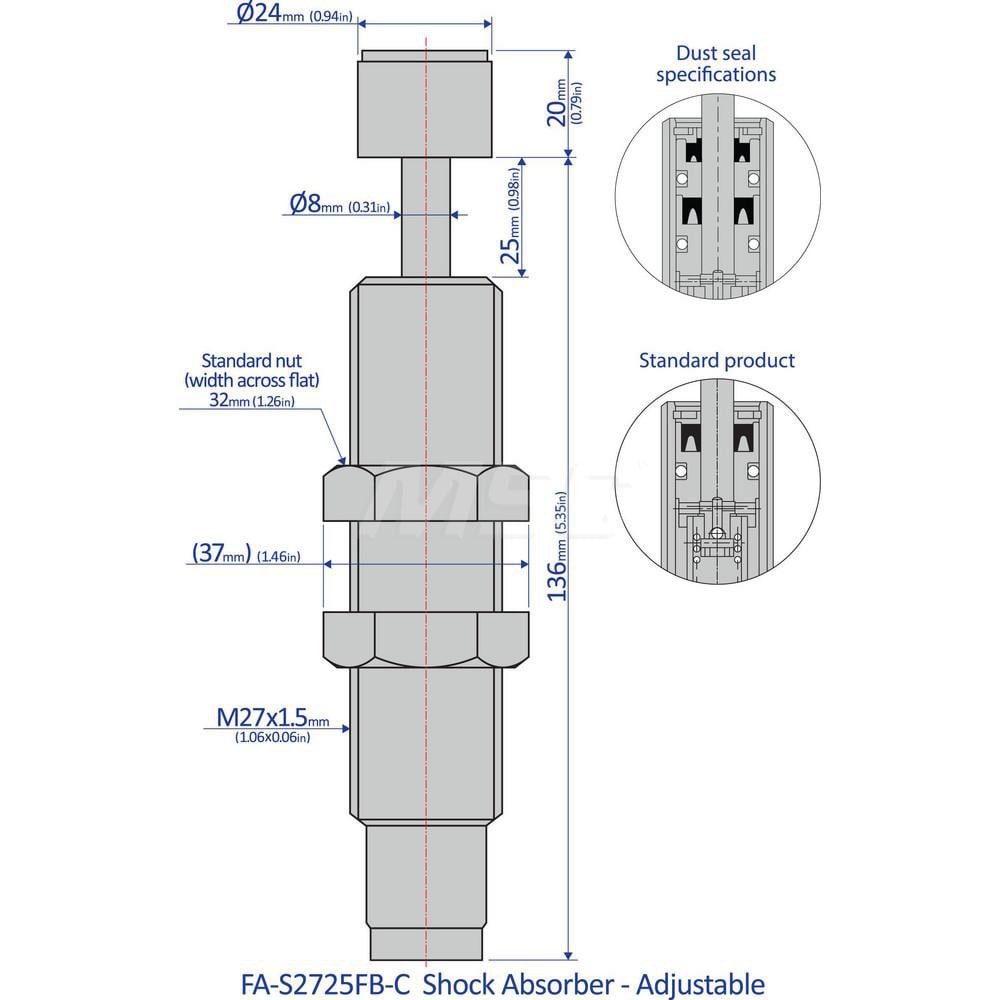 Bansbach Easylift FA-1410RD-C Shock Absorbers/Adjustable, 88 Mm X 19.6