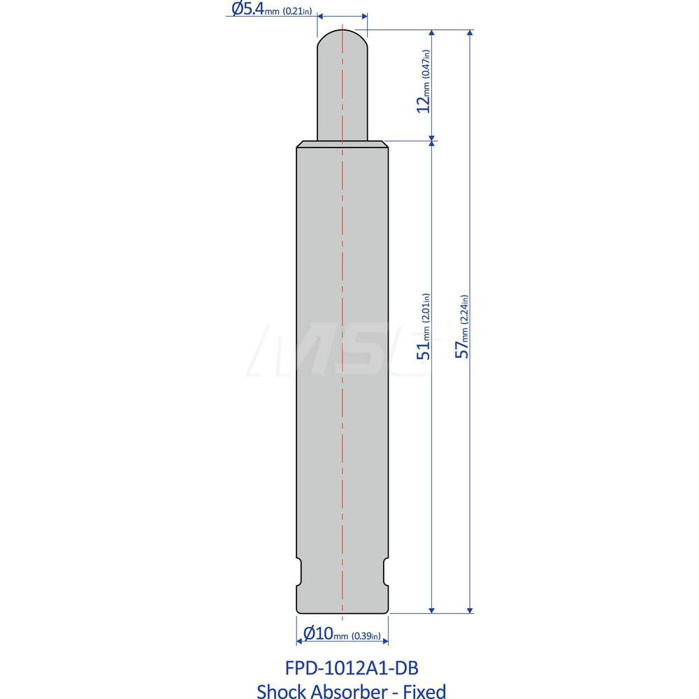 Bansbach Easylift FA-1008PB1-C Shock Absorber – 5.88N Extension, 8mm Stroke, Compact Dampener