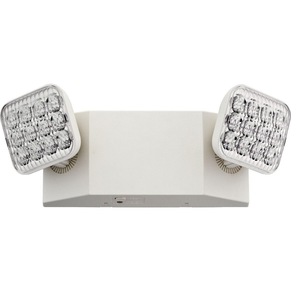 Combination Exit Signs; Mounting Type: Surface Mount; Wall Mount ; Lamp Type: LED ; Number of Heads: 2 ; Battery Type: Nickel Cadmium ; Housing Color: White ; Housing Material: Thermoplastic