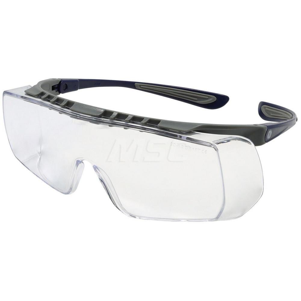 Safety Glass: Scratch-Resistant, Polycarbonate, Clear Lenses, Half-Framed