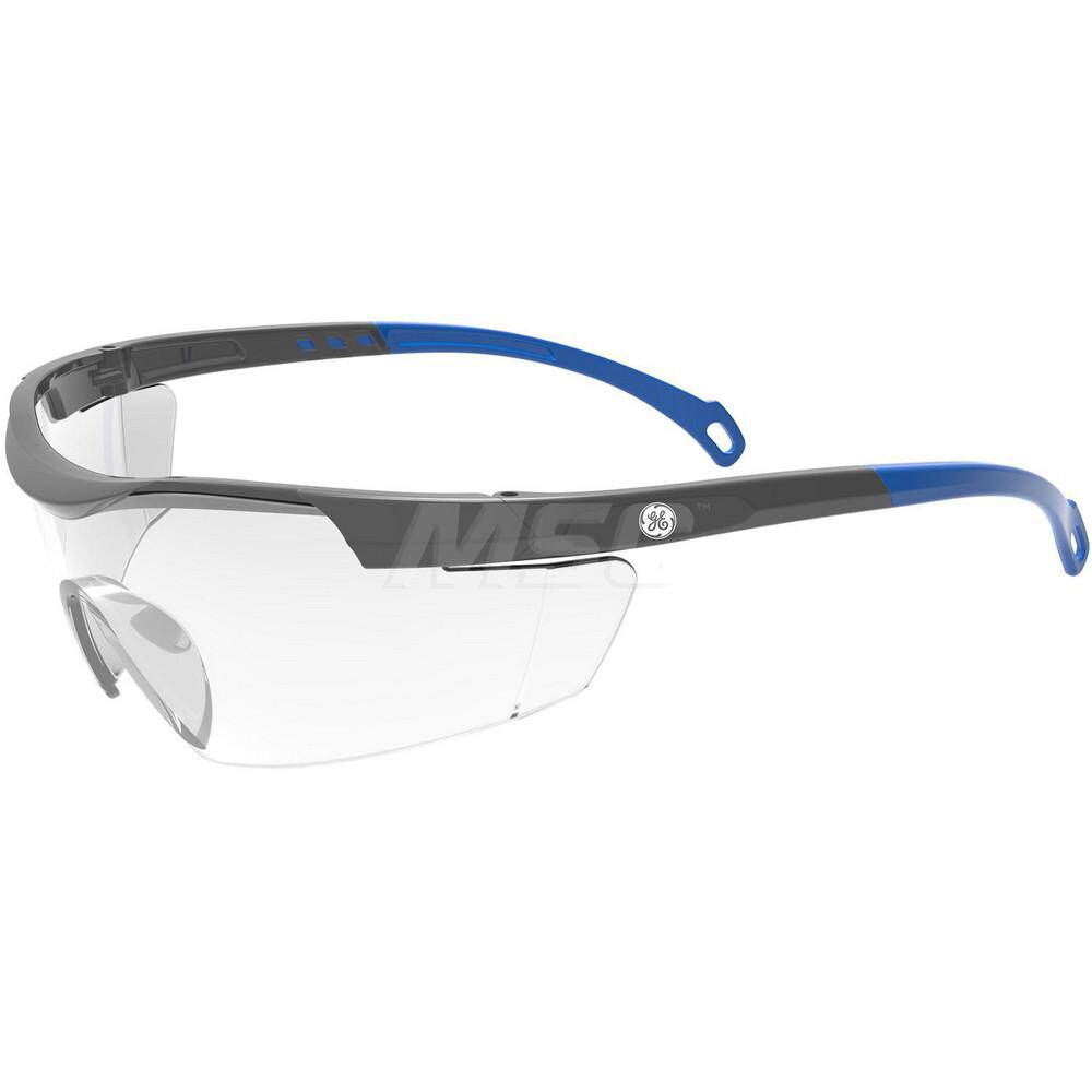 Safety Glass: Scratch-Resistant, Polycarbonate, Clear Lenses, Half-Framed