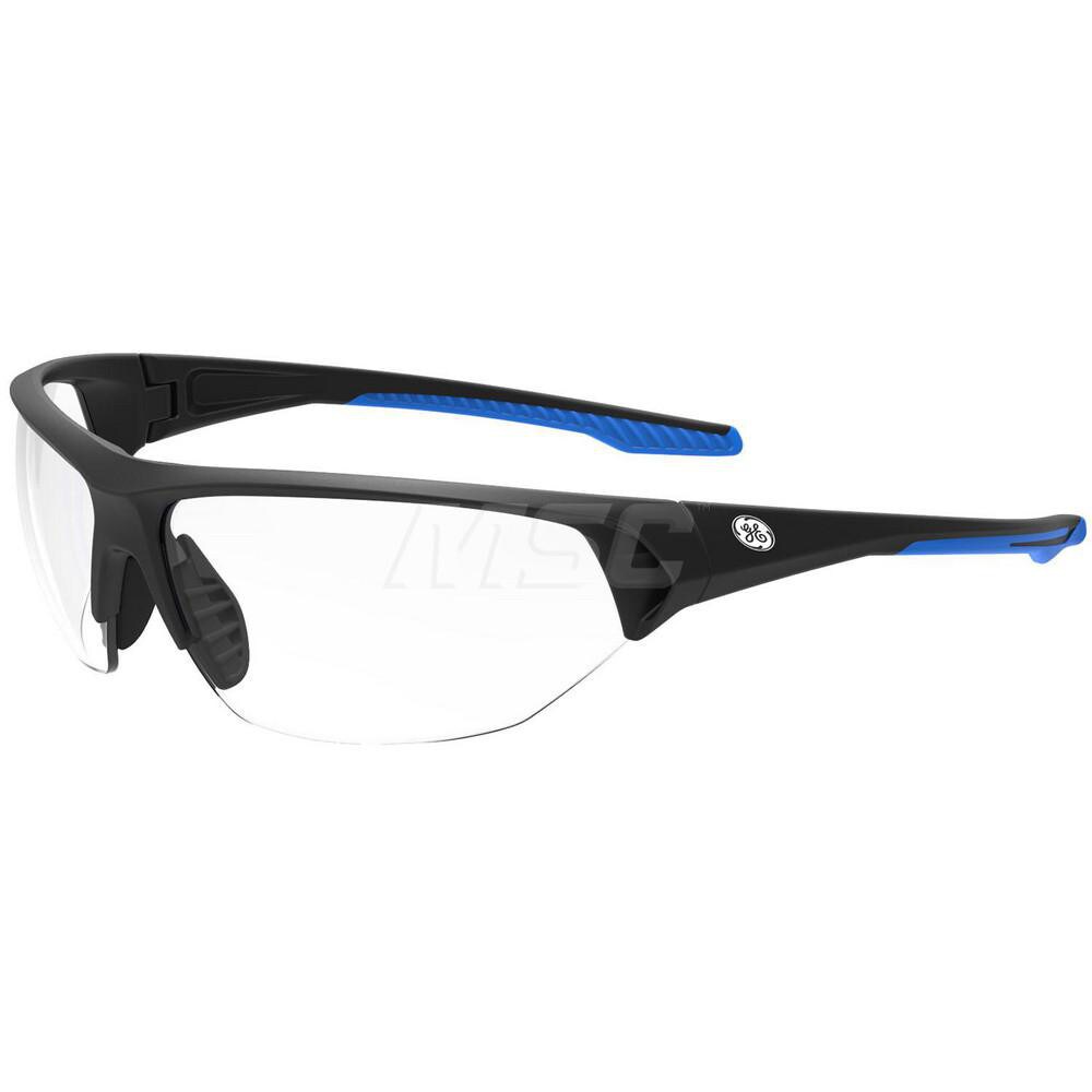 Safety Glass: Anti-Fog & Anti-Scratch, Polycarbonate, Clear Lenses, Half-Framed