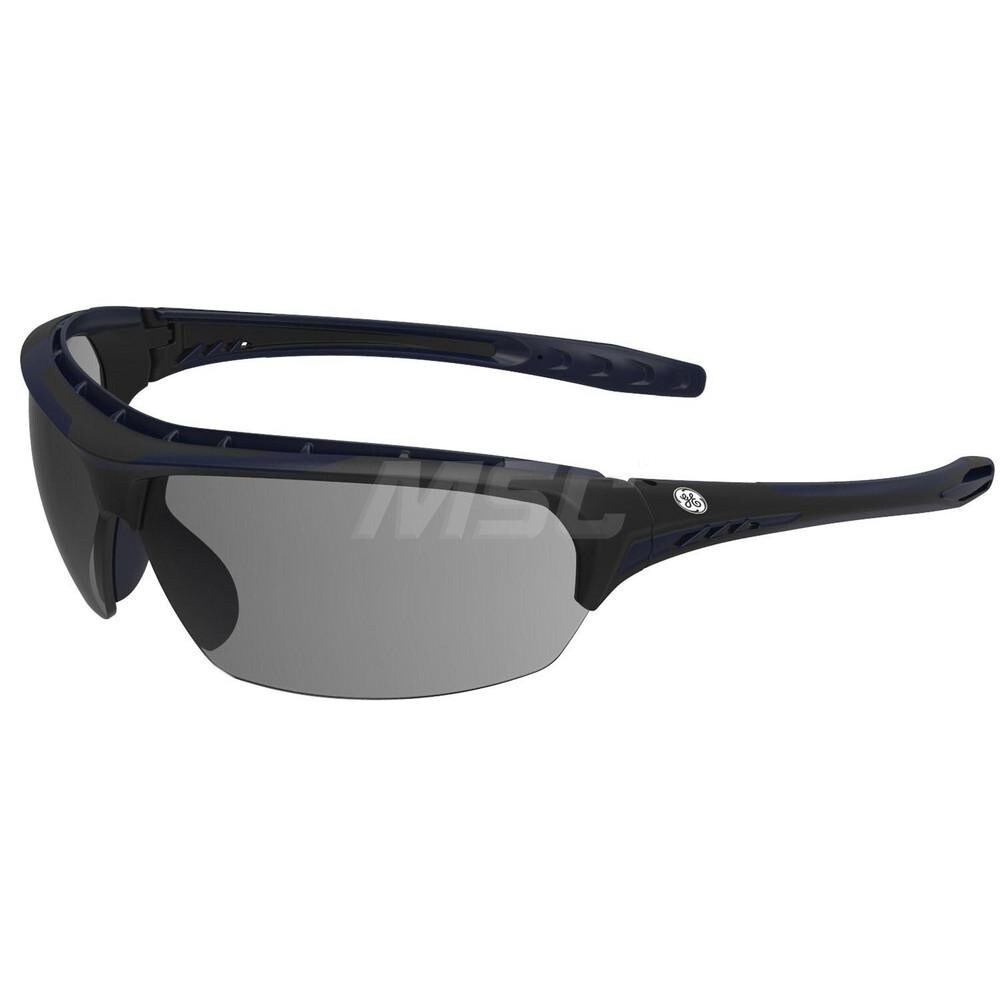 Safety Glass: Anti-Fog & Anti-Scratch, Polycarbonate, Smoke Lenses, Half-Framed