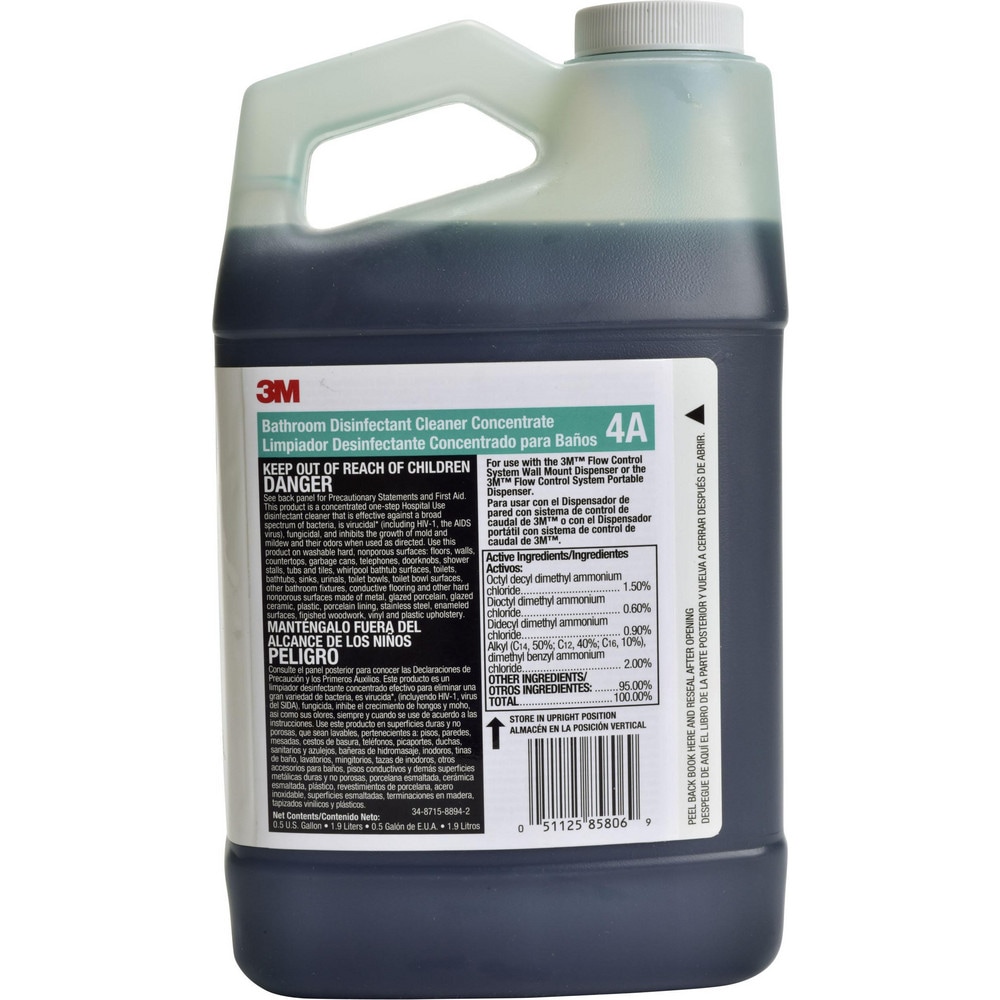 Non-Acid Disinfectant Bathroom Cleaner Concentrate, 0.5 gal Bottle, 4/Carton