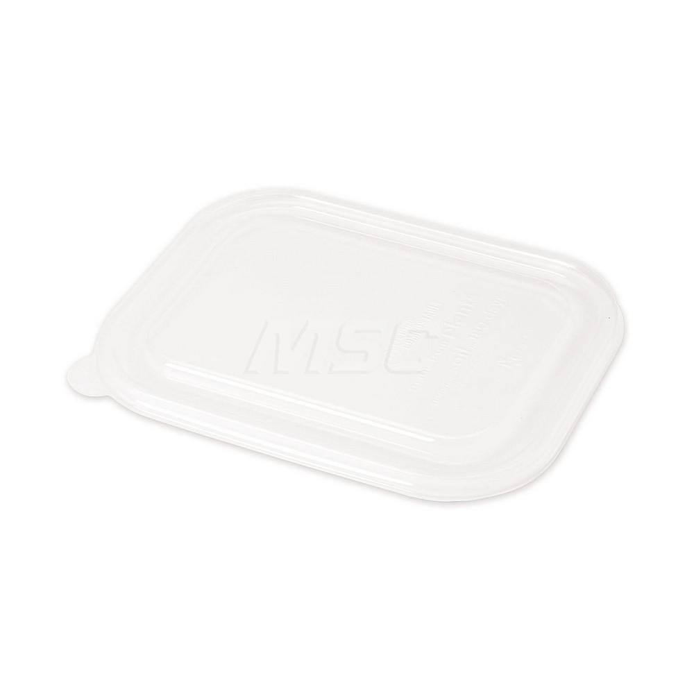 Food Container Lids; For Use With: World Centric CTSCU2 & CTSCU3 Containers ; Shape: Square ; Diameter/Width (Decimal Inch): 8.8in ; Length (Decimal Inch): 6.9in ; Material Family: PLA ; Color: Clear