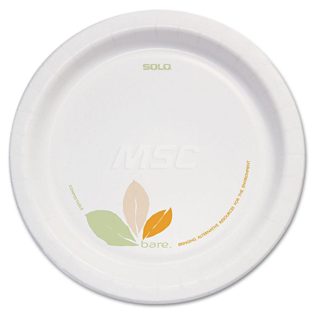 Plate & Tray: 8.5" Dia, Paper, Green & Tan, Solid