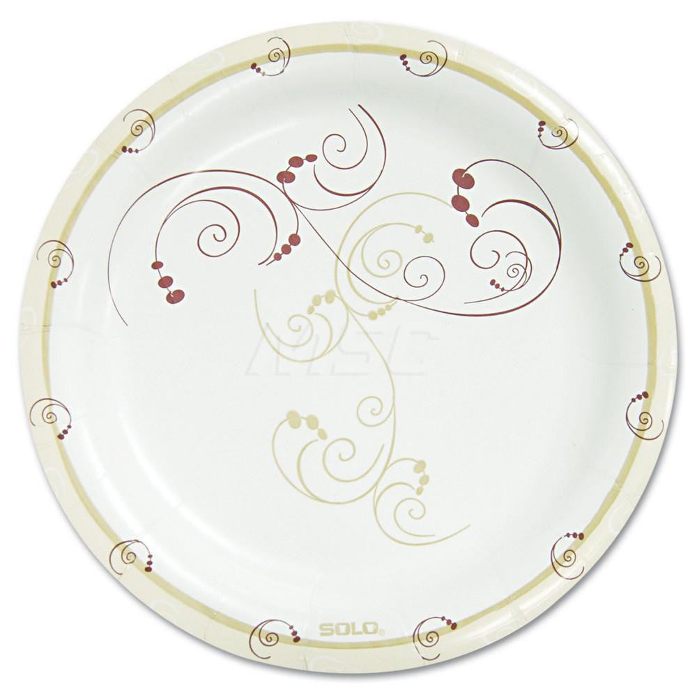Plate & Tray: 8.5" Dia, Clay-Coated Paper, Tan, Solid