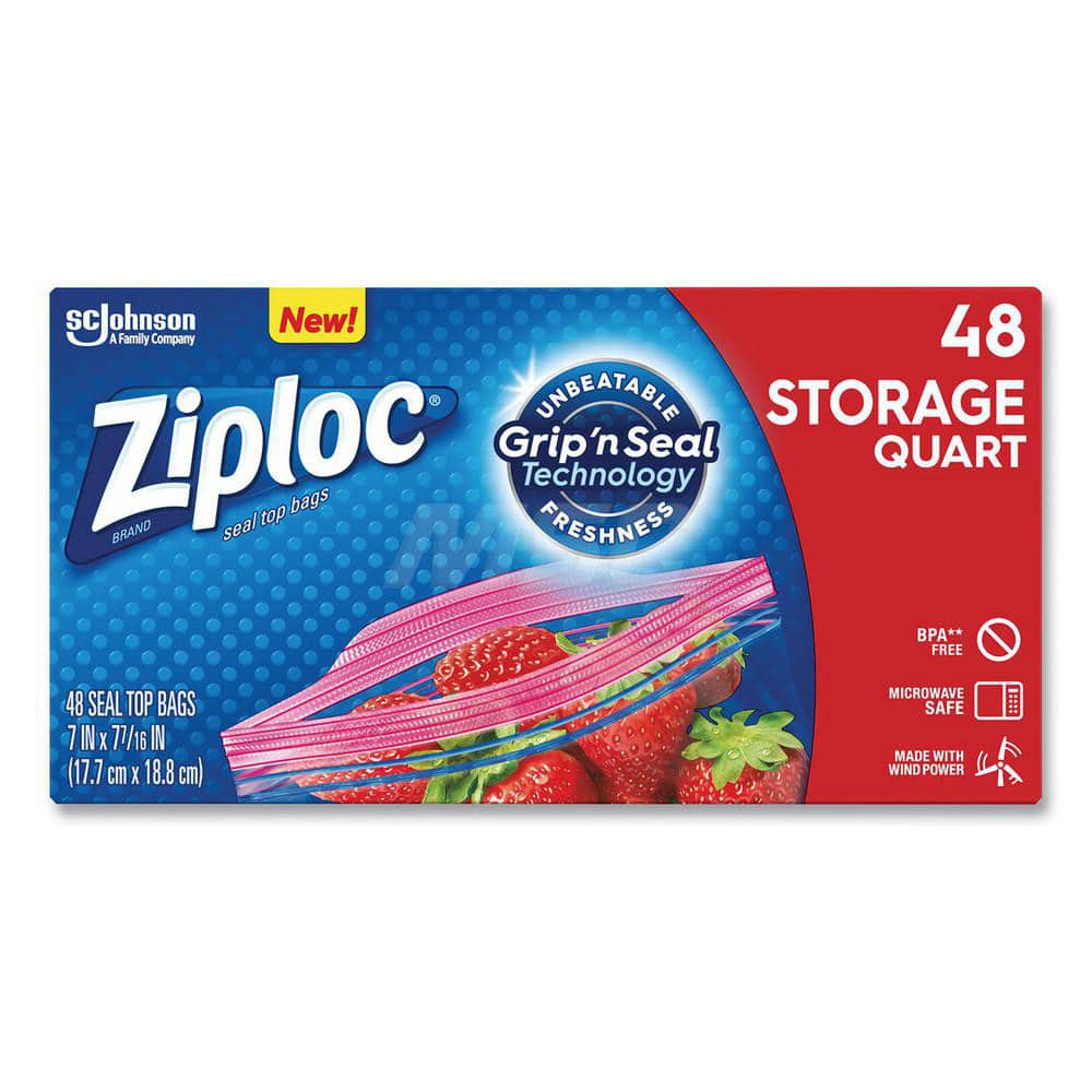 Ziploc Slider Freezer Bags, Clear, Quart - 64 count
