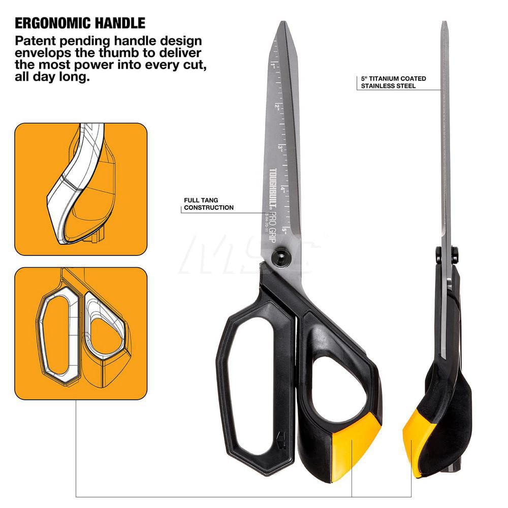 Scissors: 12.91" OAL, Carbon Stainless Steel Blade