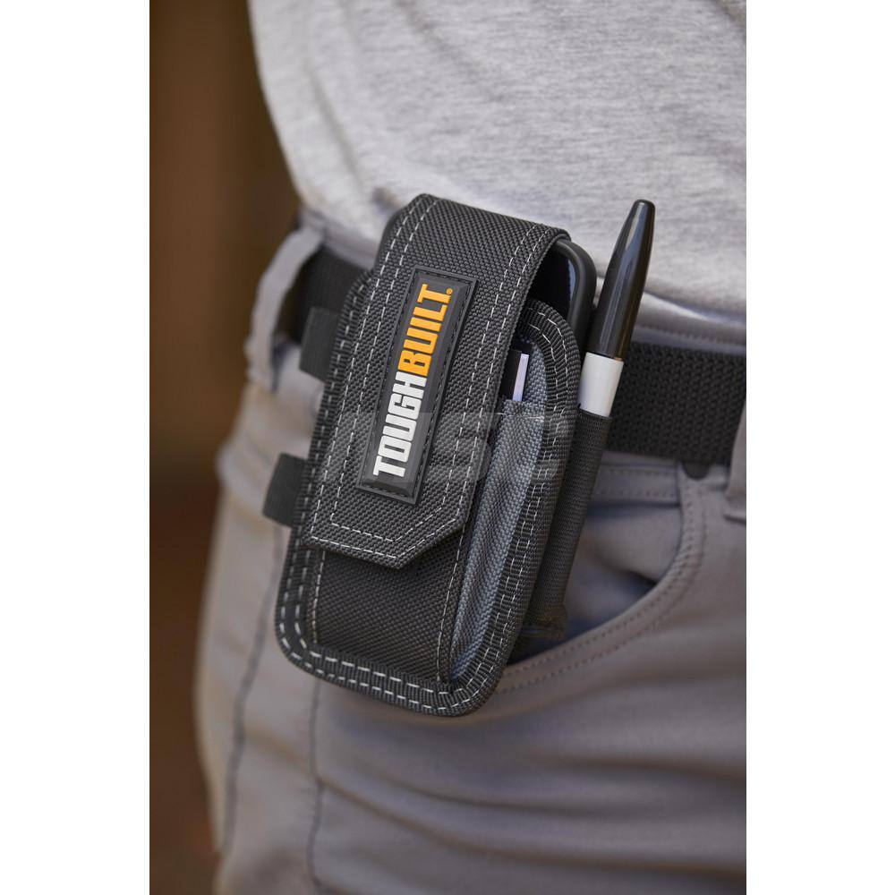 Smartphone Pouch: 3 Pockets, Polyester, Black