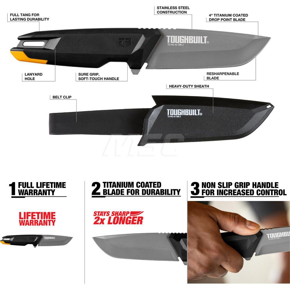 Utility Knife: 5.8" Handle Length, Single Edge