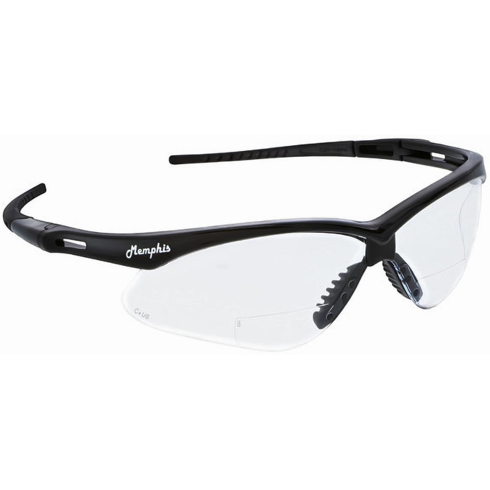 Magnifying Safety Glasses: +1, Clear Lenses, Scratch Resistant, ANSI Z87.1+