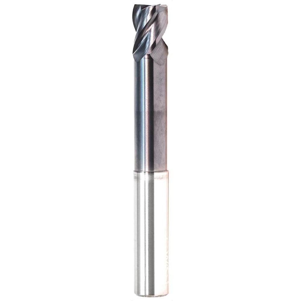 Corner Radius End Mill: 3/8" Dia, 1/2" LOC, 0.03" Radius, 4 Flutes, Solid Carbide