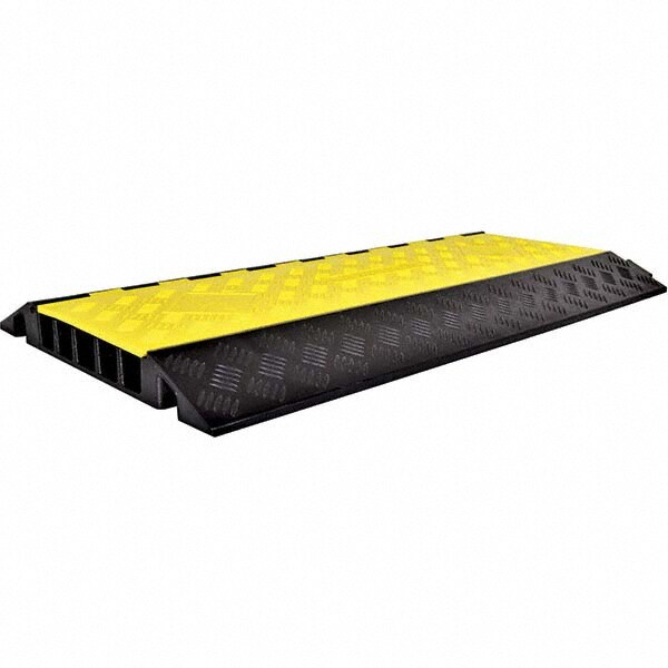 Floor Cable Cover: Polyethylene, 5 Channels, 1-1/2" Max Cable Dia