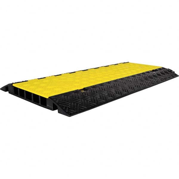 Floor Cable Cover: Polyethylene, 5 Channels, 1-1/4" Max Cable Dia