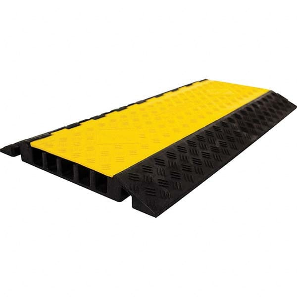 Floor Cable Cover: Polyethylene, 5 Channels, 1-1/2" Max Cable Dia
