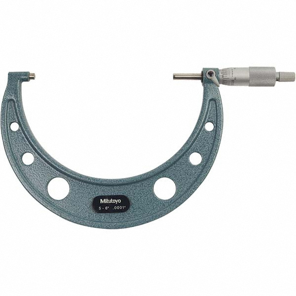 Mitutoyo Mechanical Outside Micrometers; Accuracy: ±.00015 in ; Maximum Measurement (Decimal Inch): 6 ; Graduation (Decimal Inch): 0.000100