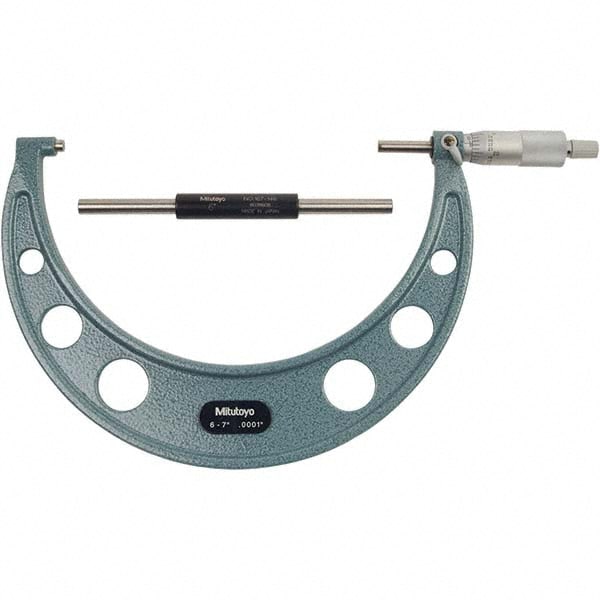 Mitutoyo 103-221CAL Mechanical Outside Micrometer: 7" Range, 0.0001" Graduation 