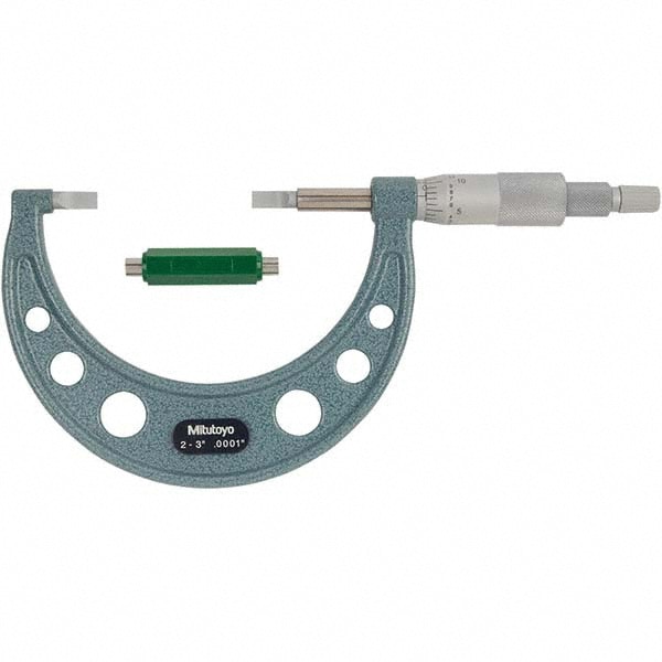 Mitutoyo 122-127-10CAL Blade Micrometer: 2 to 3", Mechanical Image