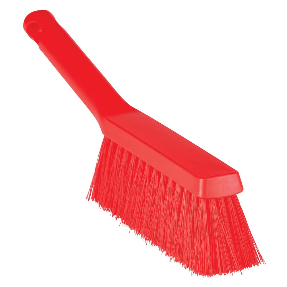 Counter & Dust Brushes; Type: Bench Brush; Bristle Material: Polypropylene; Head Length (Inch): 7.0; Bristle Firmness: Medium; FSIS Approved: No; Head Width (Inch): 2; 2.0000; Bristle Color: Red; Includes Dust Pan: No; Handle Material: Plastic; Handle Len
