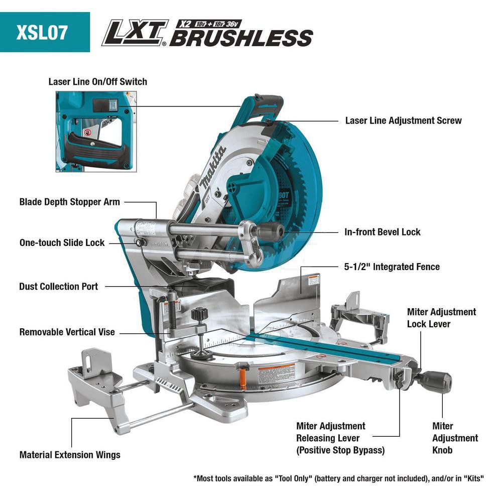 Makita Miter Saws Bevel Double Sliding Yes Blade Diameter