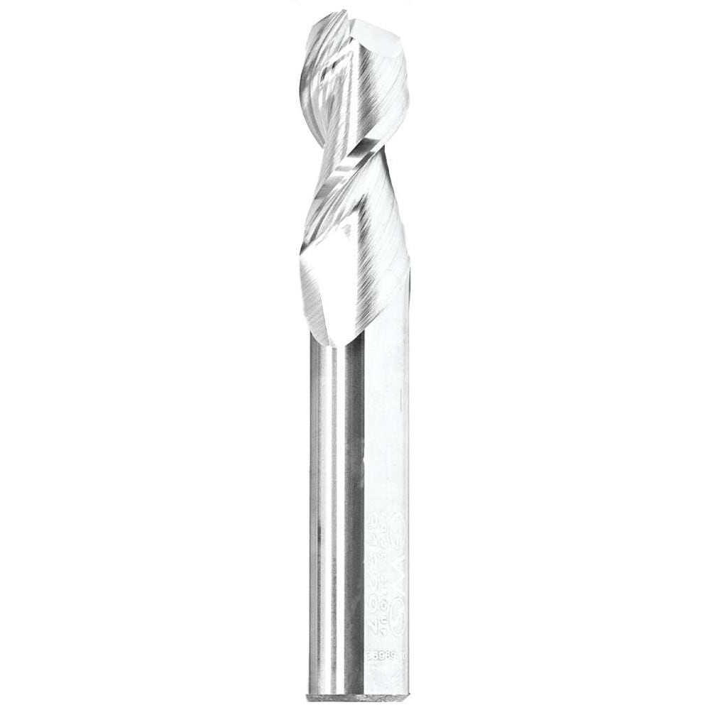 Corner Radius End Mill: 1/4" Dia, 3/4" LOC, 0.015" Radius, 2 Flutes, Solid Carbide