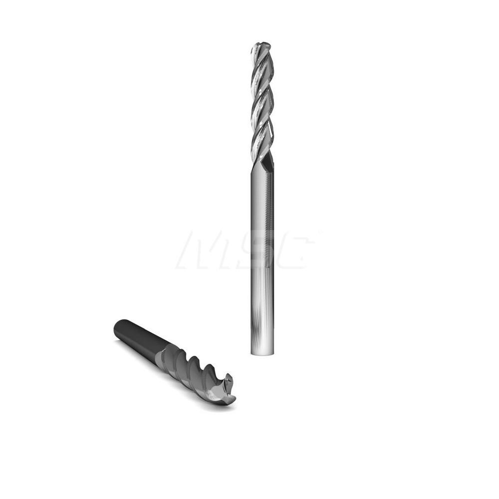 GWS 315227 Ball End Mill: 0.25" Dia, 3 Flute, Solid Carbide 