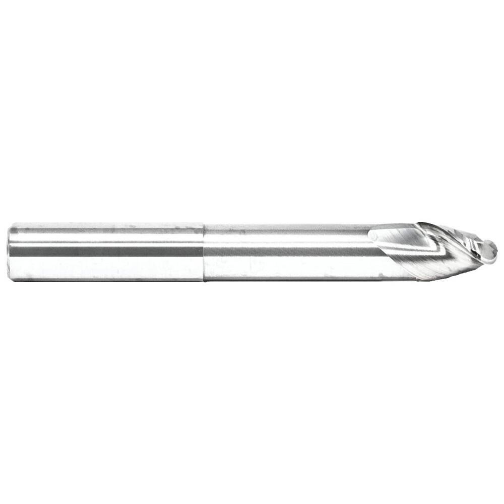 Ball End Mill: 3/8" Dia, 1/2" LOC, 2 Flute(s), Solid Carbide