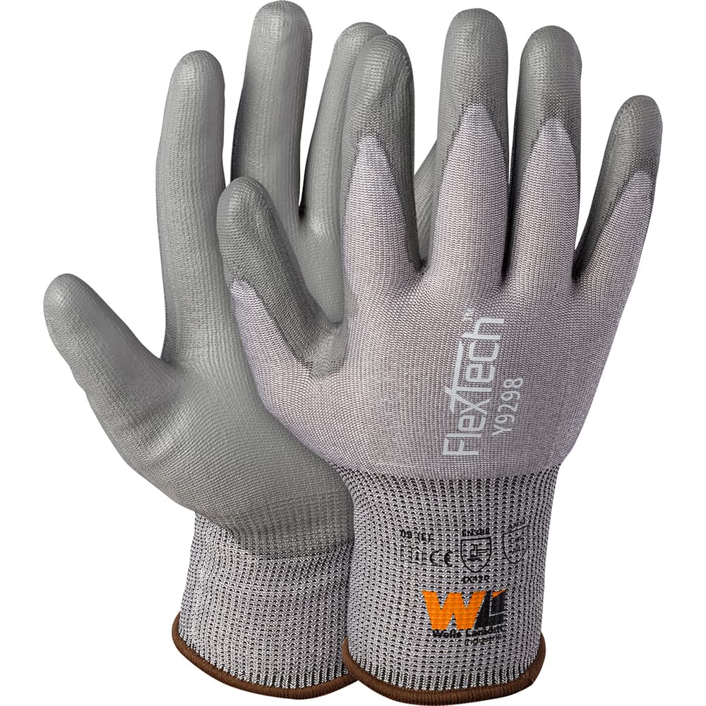 Puncture-Resistant Gloves:  Size Medium, ANSI Cut N/A, Polyurethane,