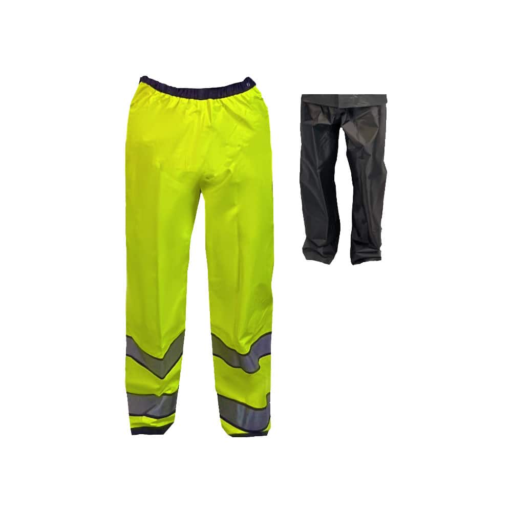 Louisiana Professional Wear Rain Pants: Size 3XL, Black & Fluorescent Yellow, Polyurethane & Nylon - Reversible | Part #910EWTBY3X