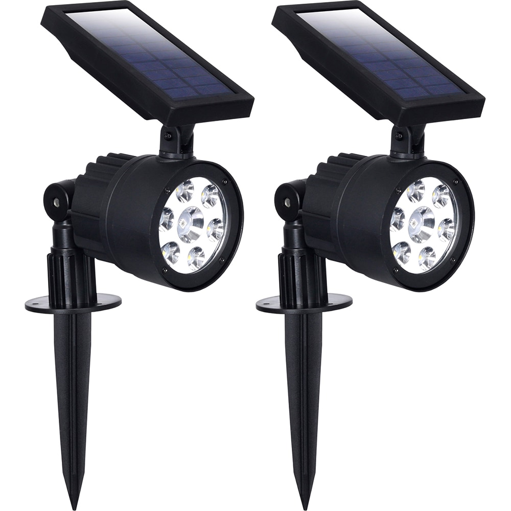 Landscape Light Fixtures; Type of Fixture: Solar Spot Light ; Mounting Type: Ground; Wall ; Lamp Type: LED ; Housing Material: Plastic ; Housing Color: Black ; Wattage: 1.8