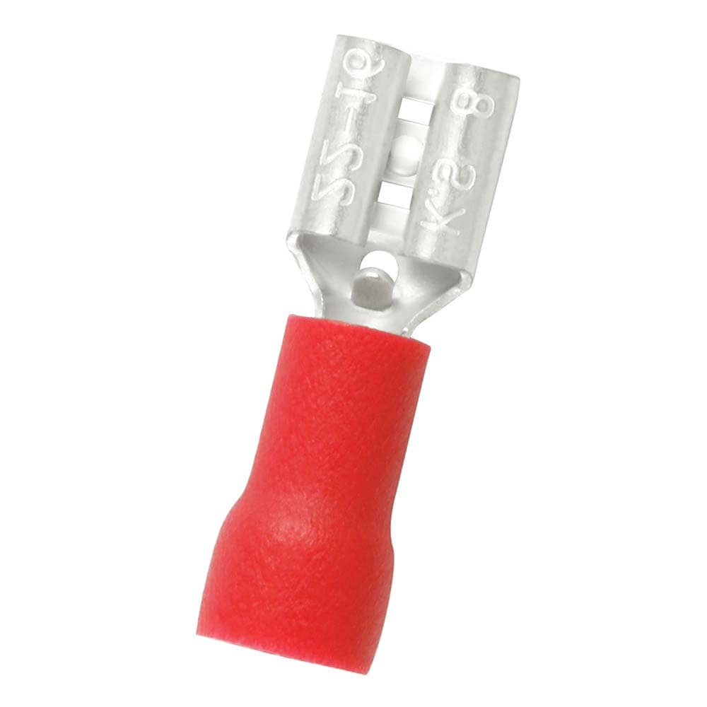 Wire Disconnect: Female, Red, Vinyl, 22-16 AWG, 0.187" Tab Width