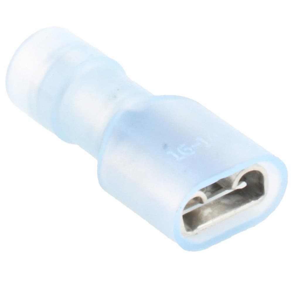 Wire Disconnect: Female, Blue, Nylon, 16-14 AWG, 1/4" Tab Width