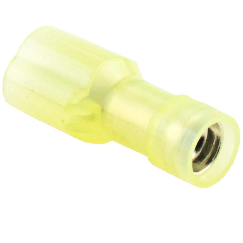 Wire Disconnect: Male, Yellow, Nylon, 12-10 AWG, 1/4" Tab Width